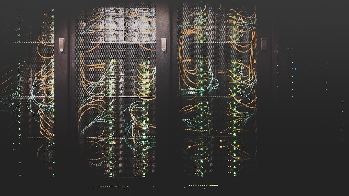 Rows of cloud infrastructure servers representing production website delivery